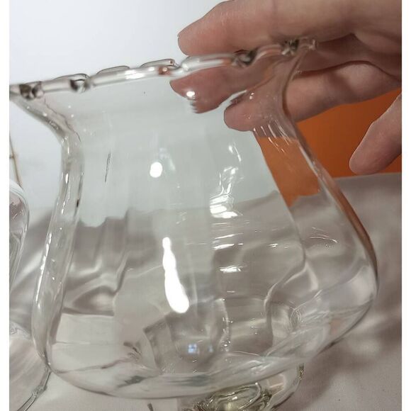 Set of two vintage tea light inserts, glass ruffled - Picture 2 of 7